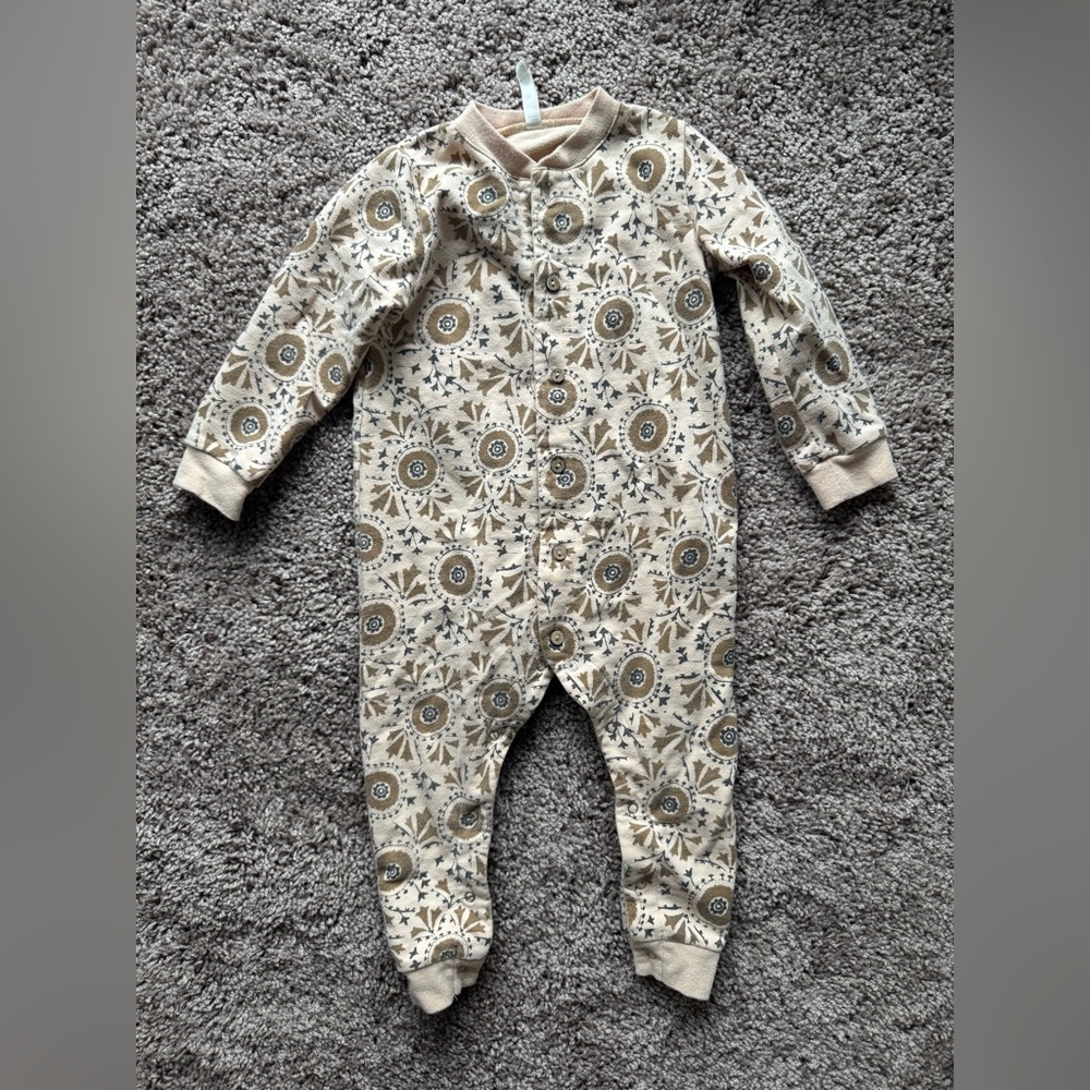 Rylee + Cru Baby / Girl’s Button Down Floral Onesie 12-18 M